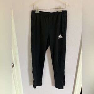 Adidas Kids Black Climalite Track Pants with White Logo